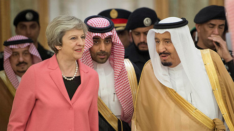 British Prime Minister Theresa May and Saudi Arabia's King Salman bin Abdulaziz Al Saud. © Saudi Royal Court