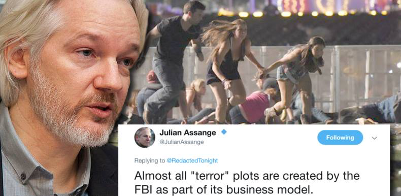 Assange Warns About Vegas Shooting: ‘Almost All Terror Plots are Created by the FBI’