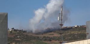 Smoke rising from Saria village on February 3, 2018. Photo courtesy YPG Press Office.