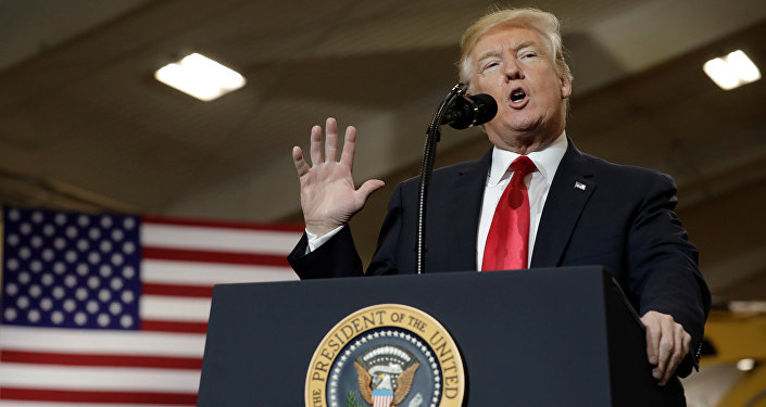 U.S. President Donald Trump delivers remarks on the Infrastructure Initiative at the Local 18 Richfield Training Site in Richfield, Ohio, U.S., March 29, 2018