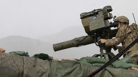 FILE PHOTO US officer aims a TOW missile launcher towards a Taliban position at Outpost Bari Alai in Kunar, Afghanistan, 2011 ©Erik De Castro 