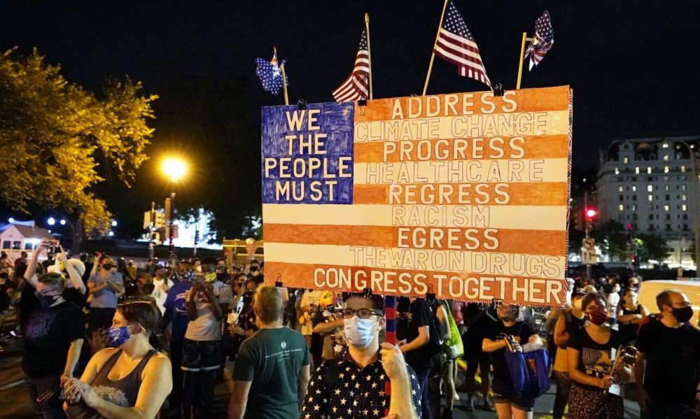 Protesters Gather In ‘Noise Protest’ Outside Trump’s RNC Speech