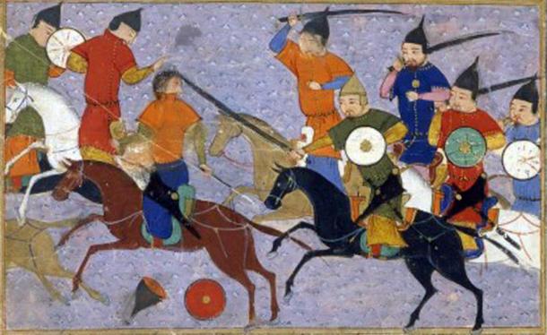 Battle between Mongols & Chinese (1211). Jami' al-tawarikh, Rashid al-Din. (Public Domain)