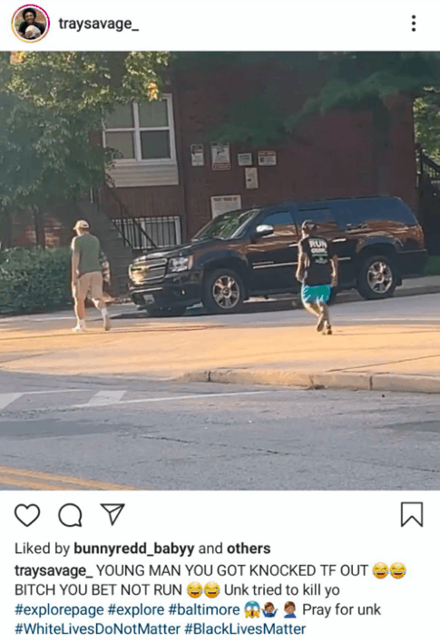 Baltimore: Black Savage Attacks White Man From Behind With a Brick