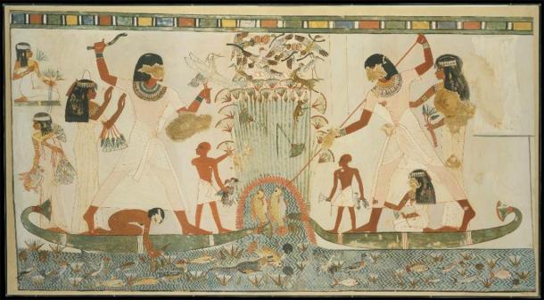 Menna and Family Hunting in the Marshes, Tomb of Menna. (CC0)