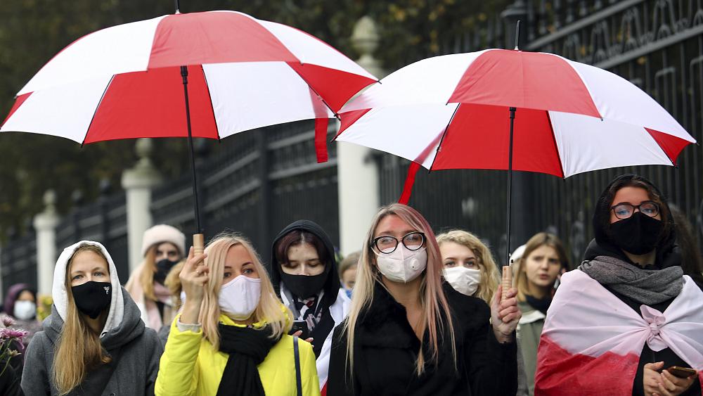 Women take to streets of Belarus once again, calling for Lukashenko to go