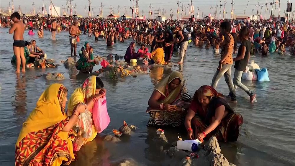 Millions take sacred dip during India's Magh Mela bathing festival