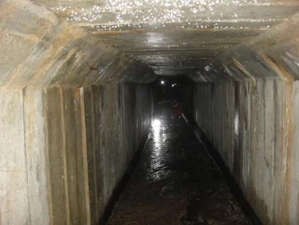 The reinforced concrete section of the Ducal Castle tunnel, which dates from WWII. (Zamek Książąt Pomorskich w Szczecinie)