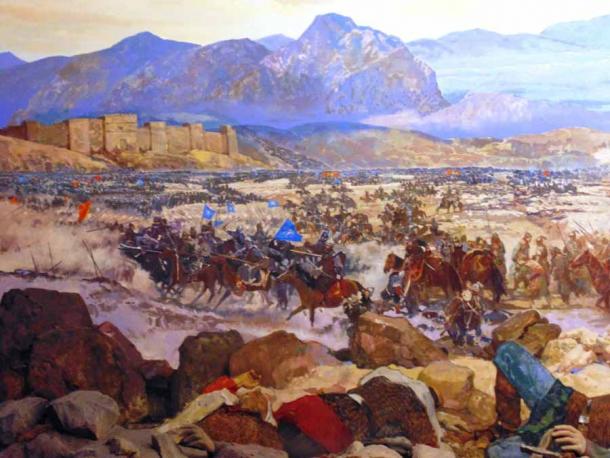 The Battle of Manzikert, fought between the Byzantine Empire and the Seljuk Empire on 26 August 1071 near Manzikert, was a decisive defeat for the Byzantine army and ended in the capture of Emperor Romanos IV Diogenes. (O.Mustafin / CC0 1.0)