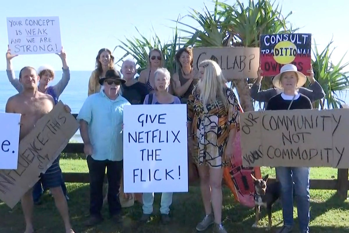 Australians protest against filming of Netflix series over fears it will ruin town’s reputation