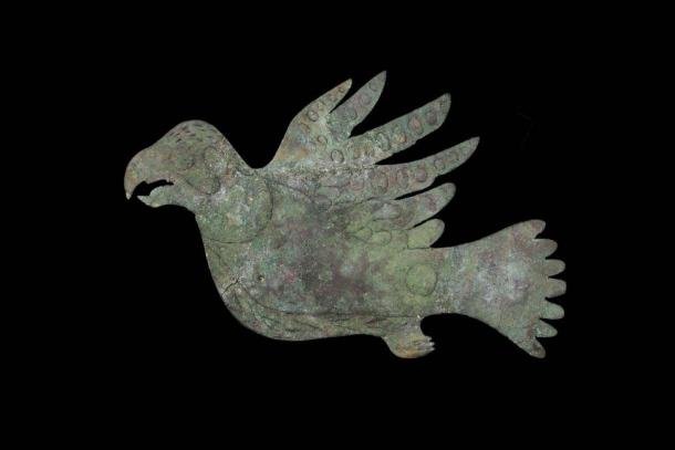 Stylized bird made out of copper by the people of the Hopewell Culture over 2,000 years ago. (National Parks Service)