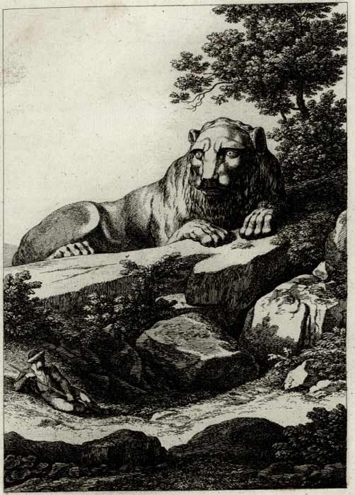 In 1826 the Danish writer Peter Oluf Brödsted drew the Lion of Kea in great detail. (Public domain)