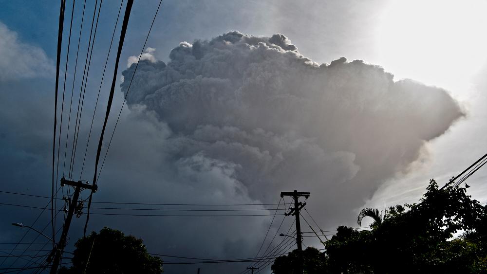 Thousands evacuated from St Vincent as volcano erupts