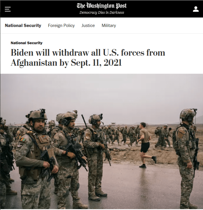 WaPo: Biden will withdraw all U.S. forces from Afghanistan by Sept. 11, 2021