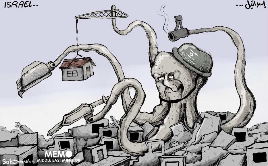 More demolitions - Cartoon [Sabaaneh/MiddleEastMonitor]