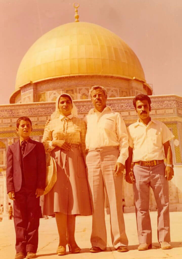 My grandmother Magdalena & late grandfather Sidi Sheikh at Al Aqsa in front of The Dome of the Rock, Jerusalem 1970s.