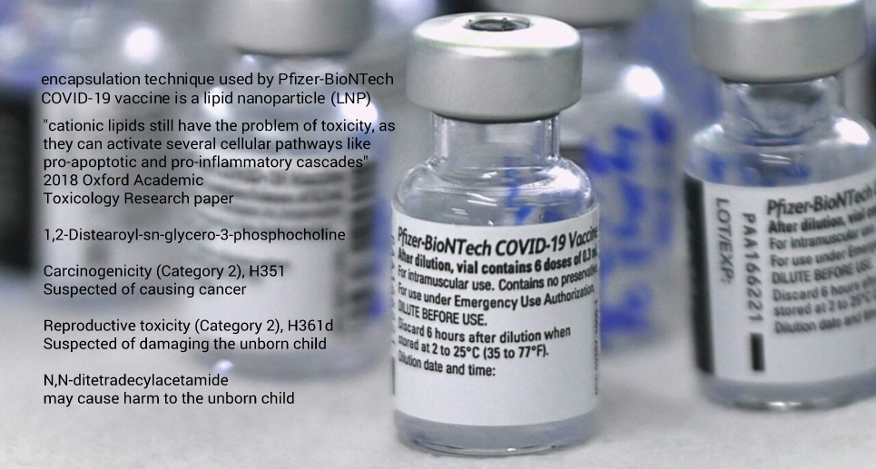 Pfizer/BioNTech COVID-19 vaccine ingredients and lipid nanoparticles harbours very serious health ri...