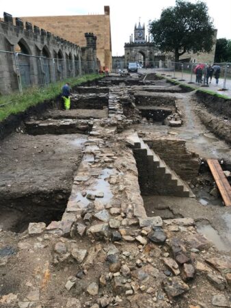 Medieval castle tower not seen for 450 years uncovered Auckland-Castle-excavations-338x450