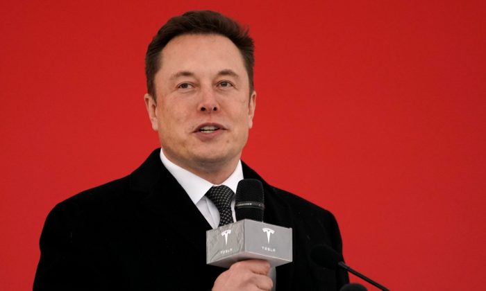 Tesla CEO Elon Musk attends the Tesla Shanghai Gigafactory groundbreaking ceremony in Shanghai, China, on Jan. 7, 2019. (Aly Song/Reuters)