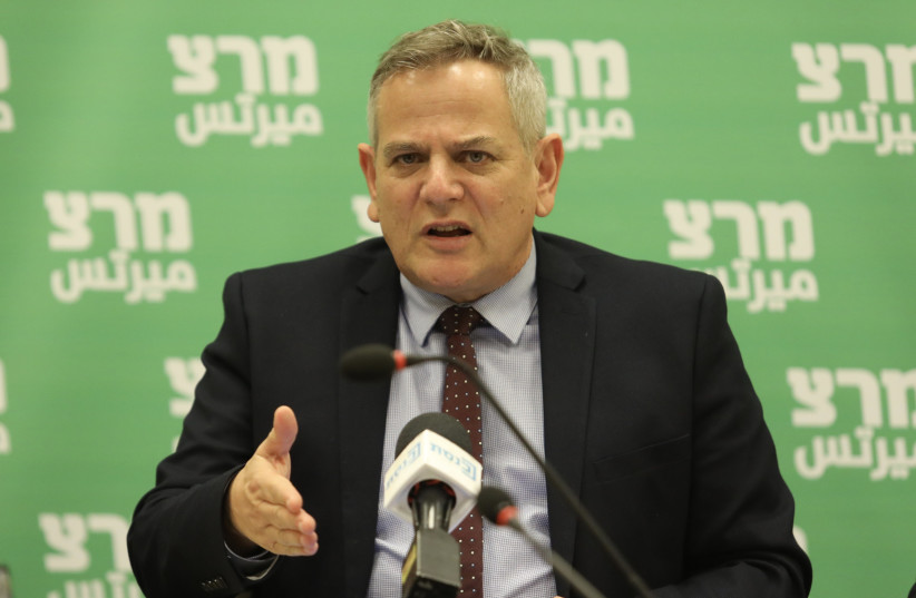  Health Minister Nitzan Horowitz at his Meretz party faction meeting, December 13, 2021. (credit: MARC ISRAEL SELLEM/THE JERUSALEM POST)