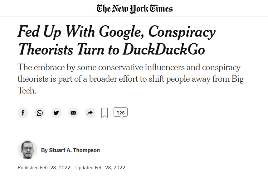 DuckDuckGo CEO Announces Google-Style Censorship Scheme of Content Deemed 'Russian Disinformation'