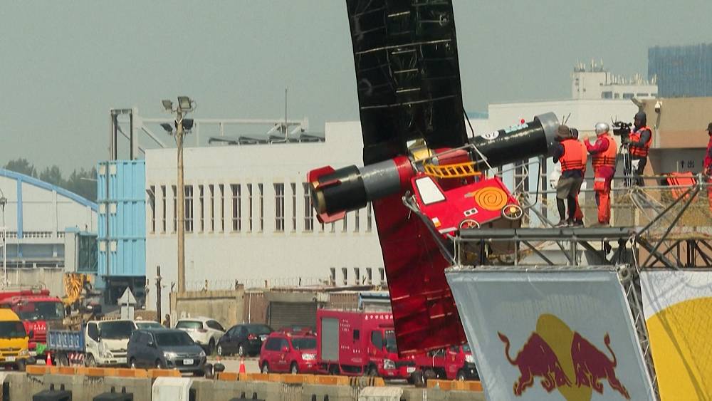 Homemade flying machine competition during the Flugtag in Taiwan.