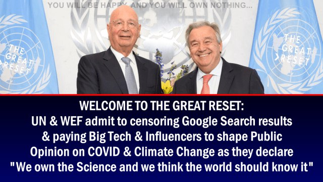 THE GREAT RESET: UN & WEF admit to censoring Google Search results & paying Big Tech & Influencers t...