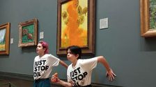 Climate Protesters Throw Soup At Van Gogh's 'Sunflowers', Glue Themselves To Wall