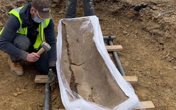 The lead coffin of the aristocratic Roman woman’s burial found in Yorkshire, Northern England. Source: Leeds City Council