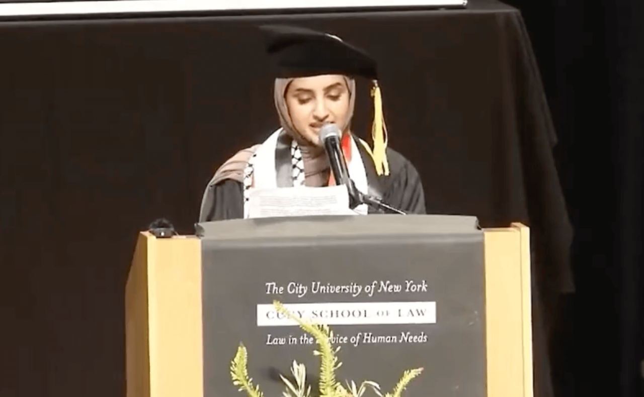 Lawmakers attack CUNY law grad for criticizing Israel in commencement speech