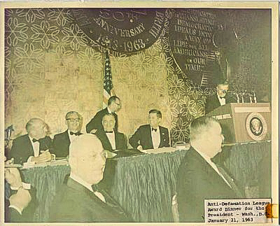 Anti-Defamation League Award Dinner for President John F. Kennedy