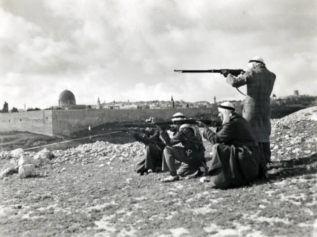 Never-before seen photo of Palestinian fighters in Jerusalem, circa 1948, by Yousef H. Giries. Courtesy of Clarissa Bitar.